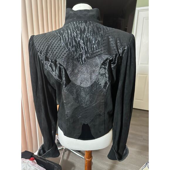 Jutta Covian Womens 80's Vintage Black Suede Jacket Size M-L E-40 U-12 - Picture 3 of 11